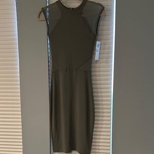 French Connection Mesh Greenish/Grayish Sleeveless Dress